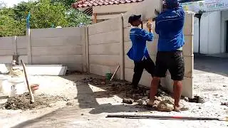 Hanya 2 orang Cara Pasang Pagar Panel Beton Precast tinggi 2m