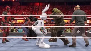 Full Match - Spiderman vs Batman vs Bugs Bunny vs Doom Slayer vs Deadpool vs Jason X