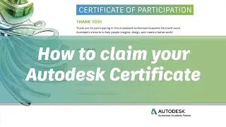 AutoCAD Learning Series: How to Claim Your Autodesk Certificate