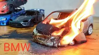 Машина горит! BMW сгорел до тла!  Игрушки, полное уничтожение!!