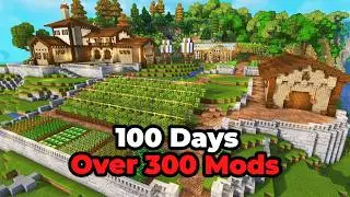 I Survived 100 DAYS Building the ULTIMATE Farm in Minecraft With 300 Mods