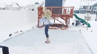 BACKYARD ICE SKATING RINK UPDATE! Funny Vlog! April and Davey!