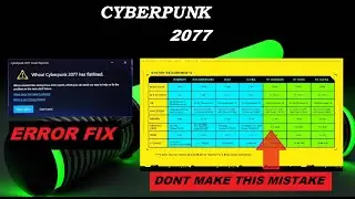 Cyberpunk 2077 Flatlined error fix !! Vram issues explained !!  black screen error !!