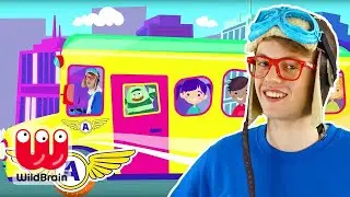 Captain Ace Zoomy Sings Wheels On The Bus With Lyrics ✈ Songs for Kids And Children To Sing Dance