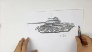 How to draw a tank T-54 / Easy Russian Tank Drawings Draw a Tank for Beginners Draw Tank T54