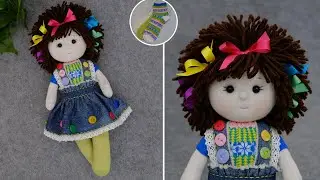 I Love Her!😍Adorable Sock Doll🌺No Pattern, No Sewing Machine🧵