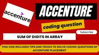 Accenture Coding Questions Solutions | Sum Of Digits | 