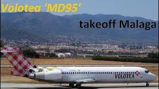CLOSE Volotea Boeing-717 takeoff Malaga airport