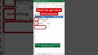 Remove Blank Spaces from a field or Cell in Excel using Formula | MSO | O365 | Excel | office