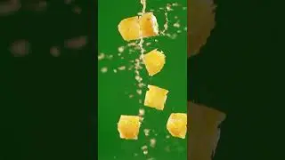 Pineapple slices and Juice falling 🍍🍍Green Screen Effect #mango #fruitexplosion #greenscreen #shorts