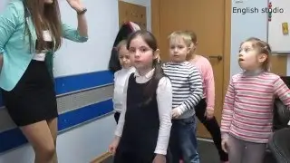 Active game with prepositions for preschoolers or for primary school