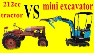 212cc tractor and mini excavator working in the woodyard