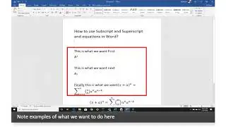 How to use Subscript and Superscript and equations in Word?