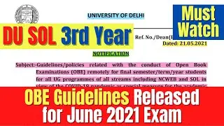 DU SOL OBE Guidelines Released for 3rd Year Students | June 2021 | Annual Mode | SOL Reporter