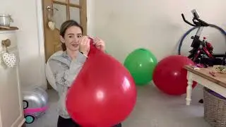 Deflating big green, red and white balloons from ebaaaaay