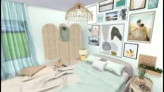 The Sims 4 CC Speed Build | Boho Mint Bedroom (Instagram Inspired)