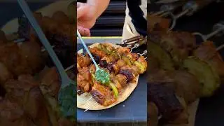 Сочный куриный шашлык с овощами