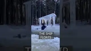 The sculptor built a real ship out of ICE