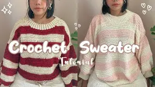 Crochet Sweater Tutorial | สอนถักเสื้อไหมพรมแขนยาวแบบละเอียด มือใหม่ก็ถักตามได้