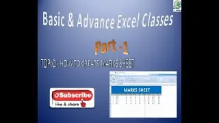 How To Create Marks Sheet Ms Excel, With Conditional Formatting . [PART-1]