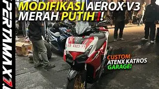 Modification Yamaha Aerox 155 Alpha V3 Red White Atenx Katros Garage Velg VND Six Star R9 RPD NISSIN