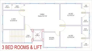 HOUSE PLAN DESIGN | EP 268 | 1200 SQUARE FT 3 BEDROOMS 3 BHK HOUSE PLAN | LAYOUT PLAN