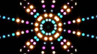 Neon mur de LED coloré de points sur fond sombre - sans soudure de fond