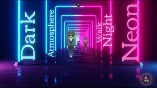 Neon Night Walk 🕴️ Dark Atmosphere Looping Background with LED Lights | 4K VJ Video