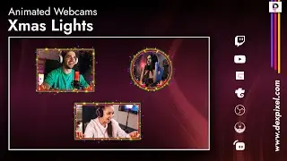 Animated  Xmas Lights. Christmas Decorated Webcam Overlay