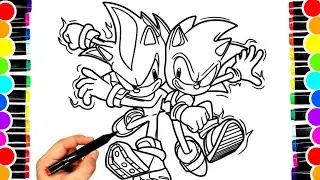 Sonic Coloring Pages NEW Sonic Team NEW Sonic in the movie 3 Tails, Knuckles, Amy Rose  COLORING 33