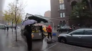 East Village, NYC Heavy Rain Walk | St. Marks Place, Stuyvesant Street (October 27, 2019) - ASMR