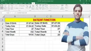 How To Use Datedif Function In Excel || Excel In Hindi