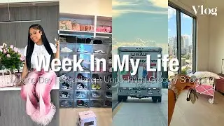 Vlog : Week in my life 🎀| LEAVING MY HOMETOWN !!! , UNPACKING/ORGANIZING , GROCERY SHOPPING + MORE