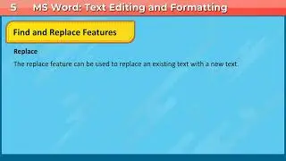 FIND AND REPLACE FEATURES MS WORD