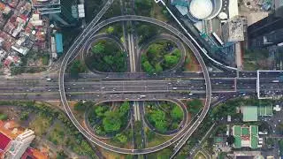 4K ROAD Loop / Traffic City Pass / 4K Road View from drone