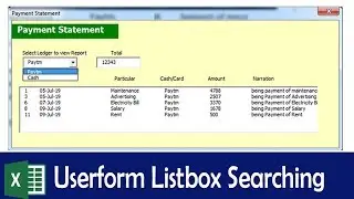 Userform Listbox Data Search in Excel VBA step by step