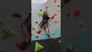 Blue taped (5B-6A) Red holds boulder slab with mantle? #SHORTS