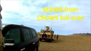 Firing M240B from CROWS on top of MAT-V