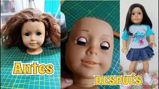 Antes y despues Como restaurar una Muñeca paso a paso American Girl Doll