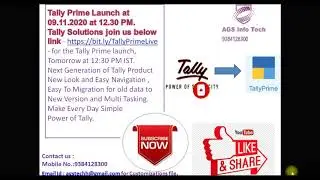 Tally Prime Launch 09 Nov 2020 Tomorrow Make Every Day Simple Stay Tuned Tally Prime Promo