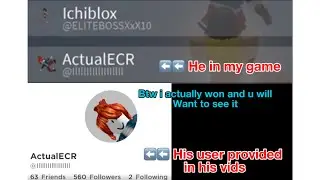 Meeting @ActualECR and beating him in duels in (Roblox Bedwars)