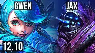 GWEN vs JAX (TOP) | 8/1/10, Rank 7 Gwen, Legendary, Rank 24 | KR Challenger | 12.10