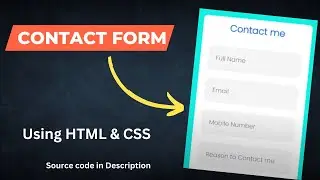 How to make a contact form using html and css | contact form | Vikash Speaks.