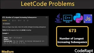 Number of Longest Increasing Subsequence | Leetcode Q.673 | Leetcode Daily Challenges