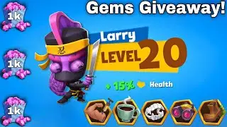 Larry Enters God Mode!! (Max Lvl) 3k Gems Giveaway Winners #zooba #gameplay