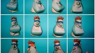 3d анимация мимики супергероя Ежик