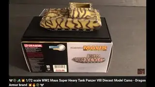 🐭🪖🚜💥 1/72 scale WW2 Maus Super Heavy Tank Panzer VIII Diecast Model Camo - Dragon Armor brand 2005💥🔥