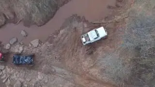 Drone footage of creek crossing.