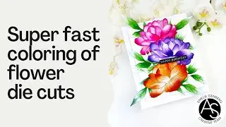 Super fast coloring of flower die cuts