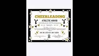 Editable Gold Star Cheerleading Certificate Template Tutorial